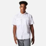 hombres tapas blanco Mountain Hardwear camisa de manga corta cañón 84RX329