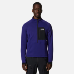 hombres tapas brezo azul klein Mountain Hardwear chaqueta polartec power grid con media cremallera 84RX268