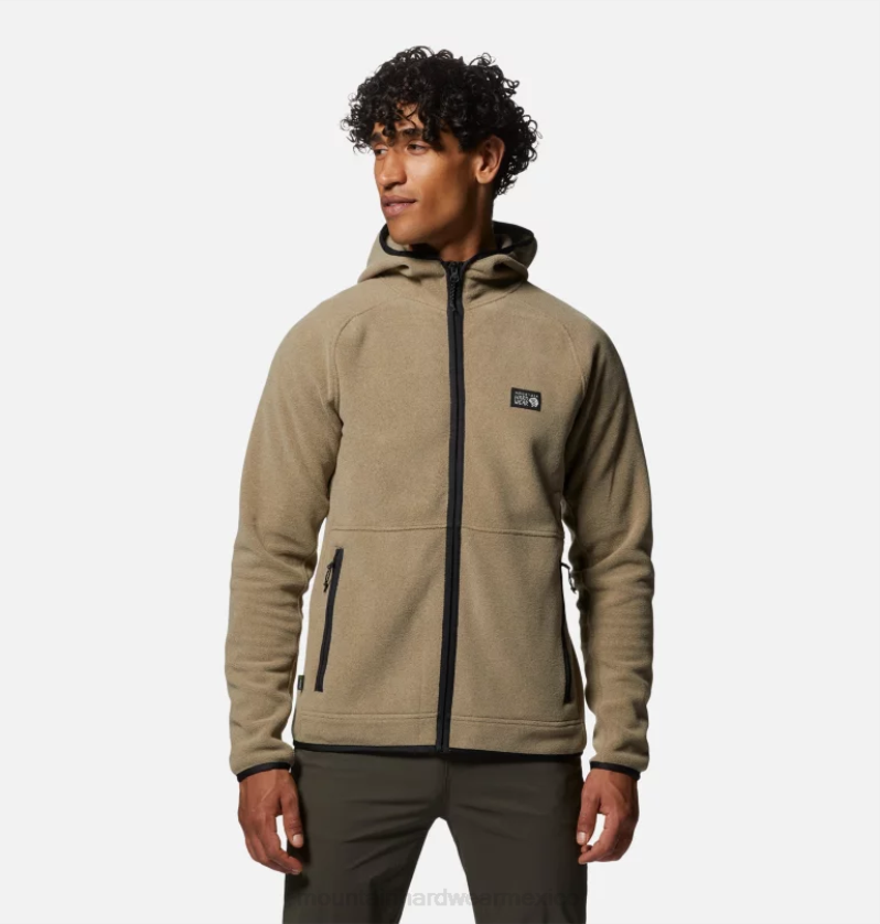 hombres tapas brezo de polvo de rastro Mountain Hardwear Sudadera con capucha y cremallera completa polartec de doble cepillado 84RX451 - Image 1