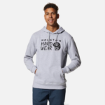 hombres tapas brezo gris Mountain Hardwear sudadera con capucha y logo mhw 84RX138