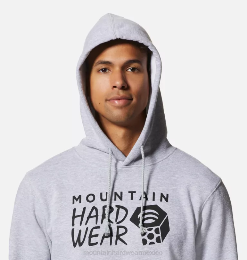hombres tapas brezo gris Mountain Hardwear sudadera con capucha y logo mhw 84RX138 - Image 3