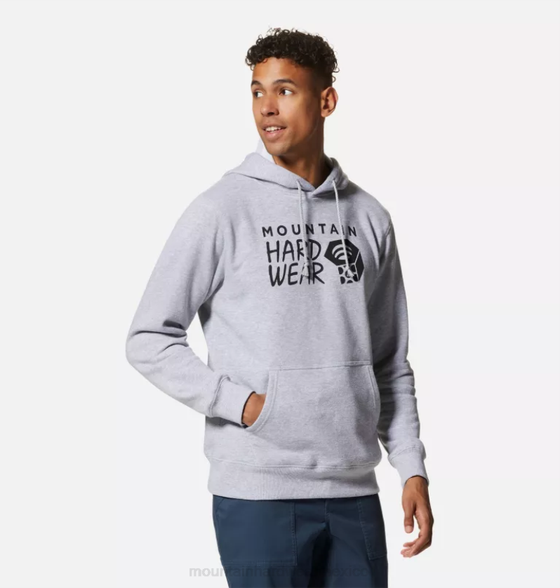 hombres tapas brezo gris Mountain Hardwear sudadera con capucha y logo mhw 84RX138 - Image 4