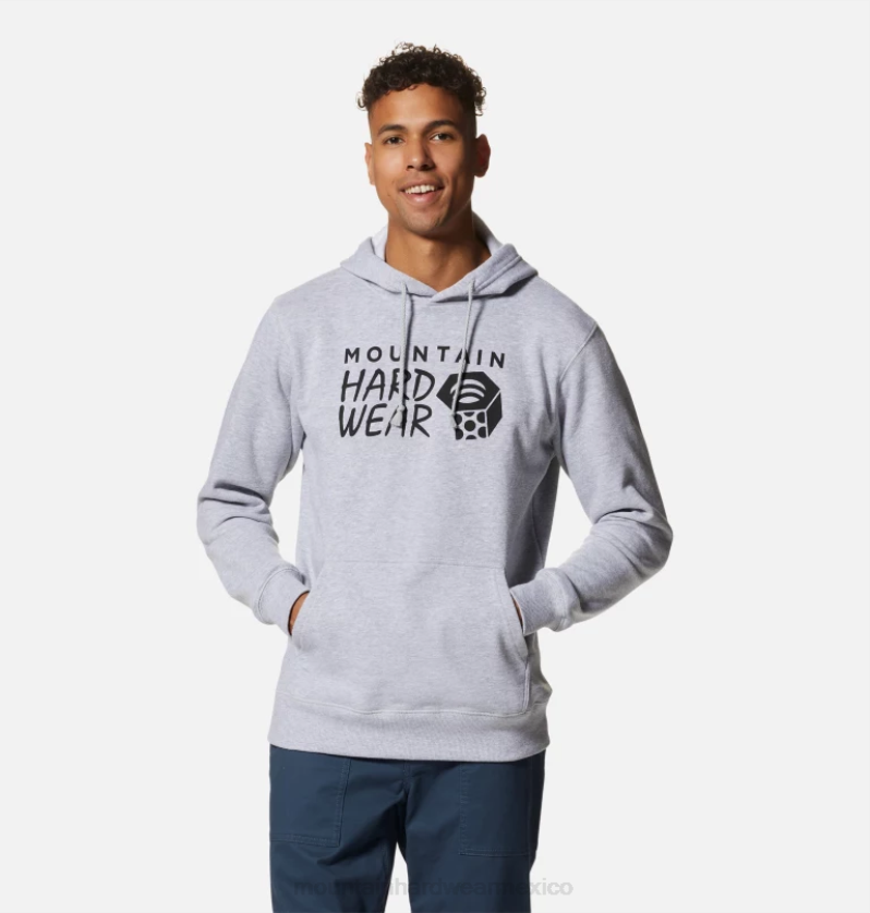 hombres tapas brezo gris Mountain Hardwear sudadera con capucha y logo mhw 84RX138 - Image 1