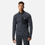 hombres tapas brezo pizarra azul Mountain Hardwear chaqueta polartec power grid con media cremallera 84RX267
