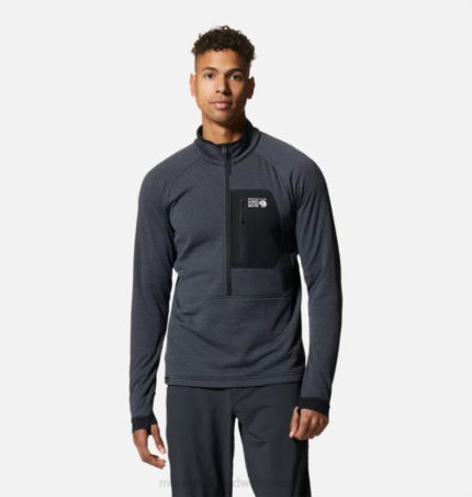 hombres tapas brezo pizarra azul Mountain Hardwear chaqueta polartec power grid con media cremallera 84RX267
