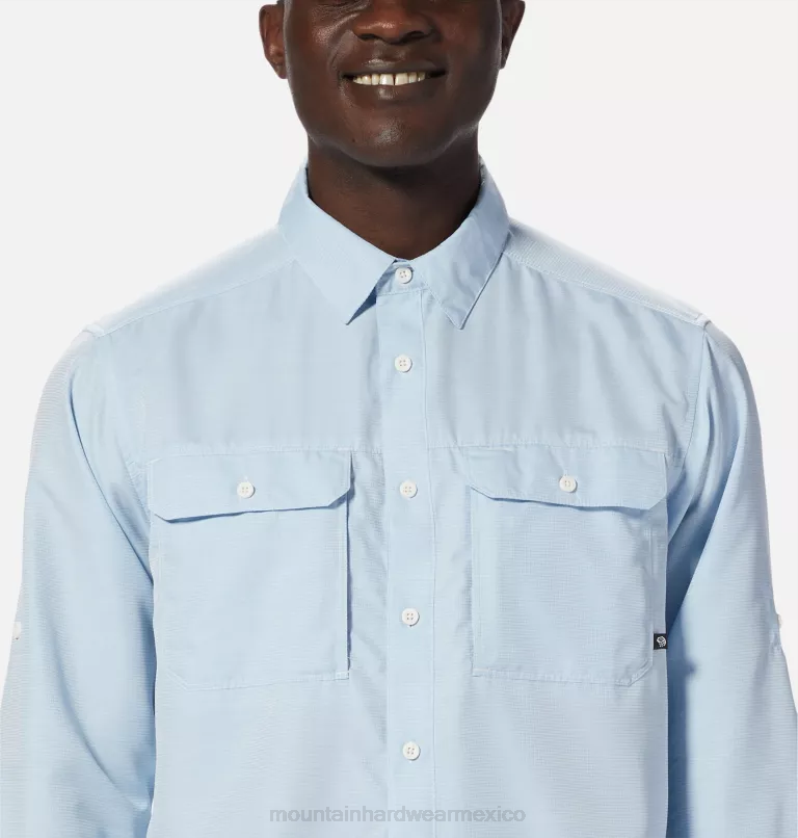 hombres tapas cambray azul Mountain Hardwear camisa de manga larga cañón 84RX325 - Image 3