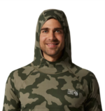 hombres tapas camuflaje de tierras verdes de piedra Mountain Hardwear sudadera con capucha elástica 84RX189 - Image 3