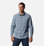 hombres tapas dosel de cambray azul a cuadros Mountain Hardwear camisa de manga larga de álamo grande 84RX395