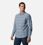 hombres tapas dosel de cambray azul a cuadros Mountain Hardwear camisa de manga larga de álamo grande 84RX395 - Image 4