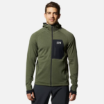 hombres tapas excedente de brezo verde Mountain Hardwear sudadera polartec power grid con cremallera completa 84RX266