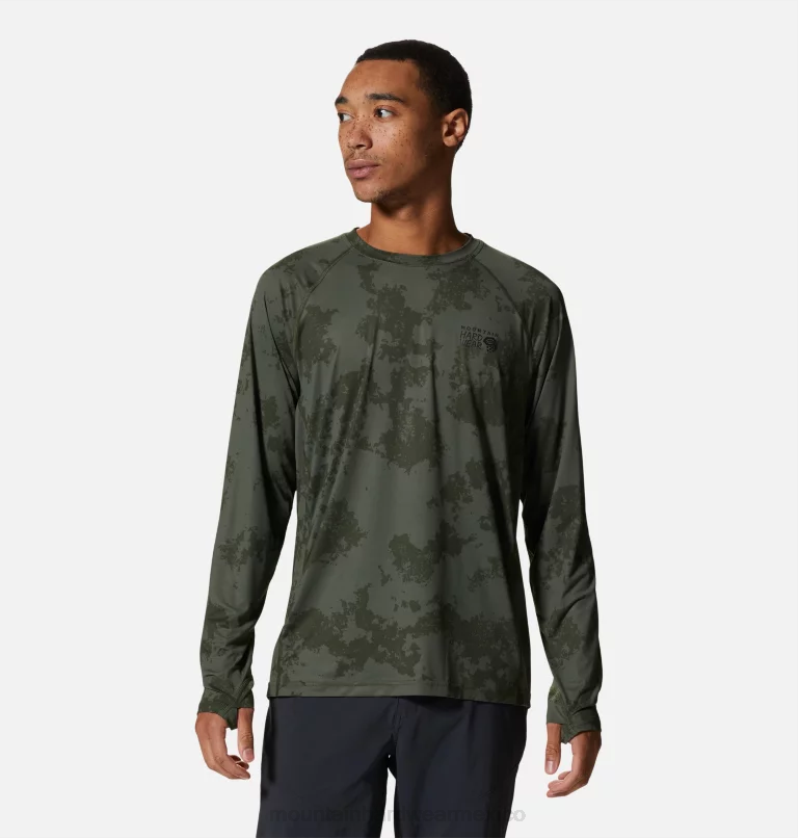 hombres_tapas_excedente_de_impresion_de_tinte_verde_disperso_mountain_hardwear_equipo_de_manga_larga_del_lago_del_crater_84rx67.png hombres tapas excedente de impresión de tinte verde disperso Mountain Hardwear equipo de manga larga del lago del cráter 84RX67 - Image 1