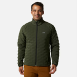 hombres tapas excedente verde Mountain Hardwear chaqueta ligera elástica 84RX29