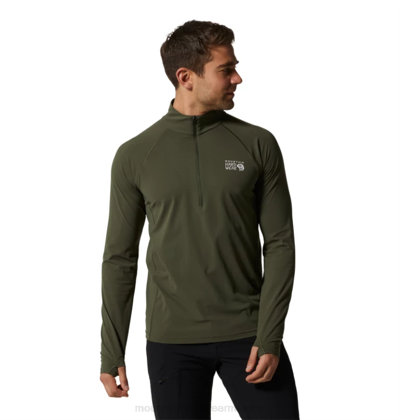 hombres_tapas_excedente_verde_mountain_hardwear_elastico_1_2_cremallera_84rx191.png hombres tapas excedente verde Mountain Hardwear elástico 1/2 cremallera 84RX191 - Image 1