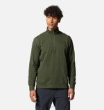 hombres tapas excedente verde Mountain Hardwear logotipo mhw 1/4 cremallera 84RX142 - Image 3