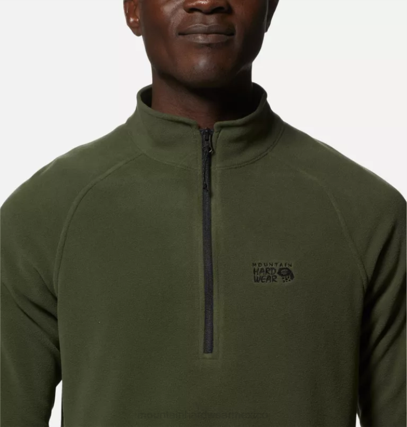 hombres tapas excedente verde Mountain Hardwear micropolar polartec con cremallera de 1/4 84RX446 - Image 3