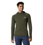hombres tapas excedente verde Mountain Hardwear sudadera con capucha elástica 84RX188