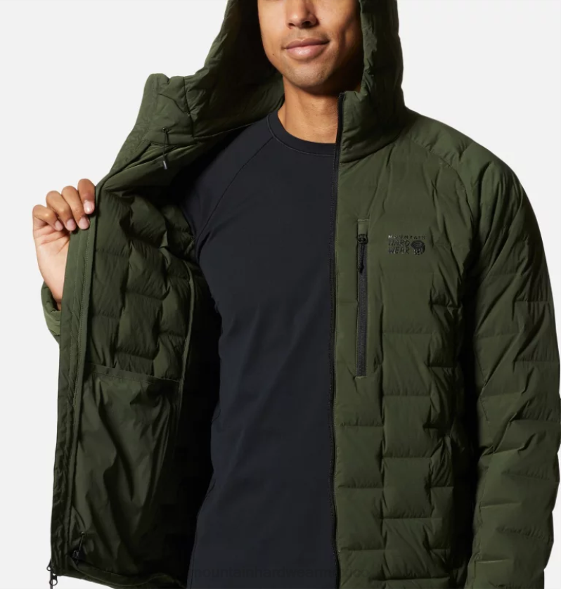 hombres tapas excedente verde Mountain Hardwear sudadera con capucha estirable 84RX16 - Image 7