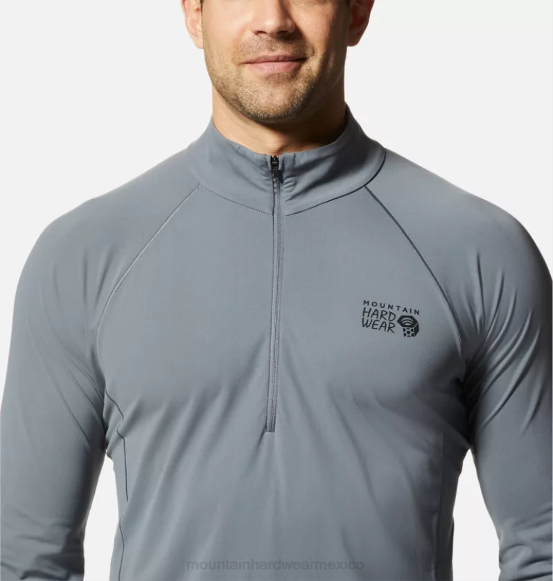 hombres tapas gris aluminio Mountain Hardwear elástico 1/2 cremallera 84RX192 - Image 3