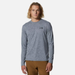 hombres tapas gris jaspeado metalizado Mountain Hardwear bloqueador solar manga larga 84RX208