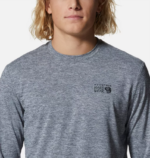 hombres tapas gris jaspeado metalizado Mountain Hardwear bloqueador solar manga larga 84RX208 - Image 3