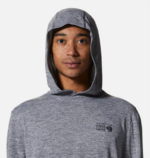 hombres tapas gris jaspeado metalizado Mountain Hardwear sudadera con bloqueador solar 84RX202 - Image 3