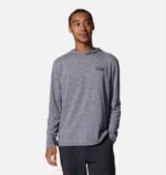 hombres tapas gris jaspeado metalizado Mountain Hardwear sudadera con bloqueador solar 84RX202 - Image 4