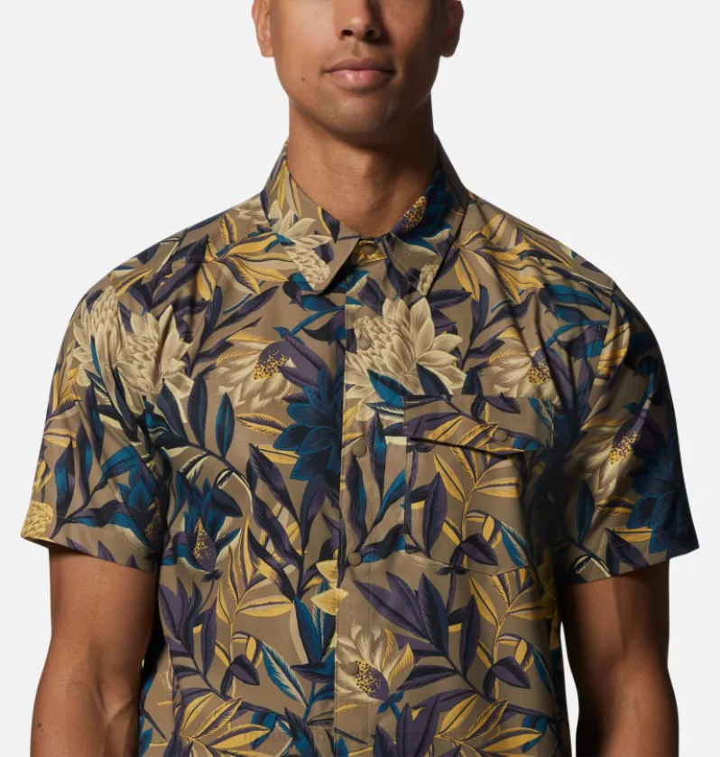 hombres tapas impresión tropical de polvo de rastro Mountain Hardwear camisa de manga corta sombra lite 84RX334 - Image 3