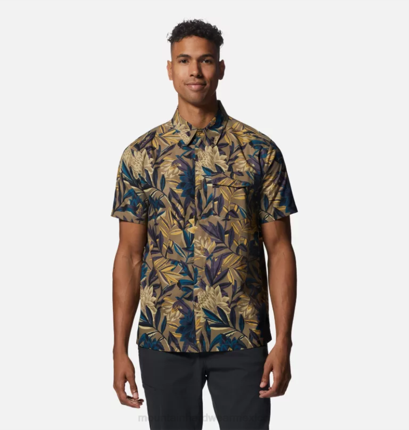 hombres tapas impresión tropical de polvo de rastro Mountain Hardwear camisa de manga corta sombra lite 84RX334 - Image 1