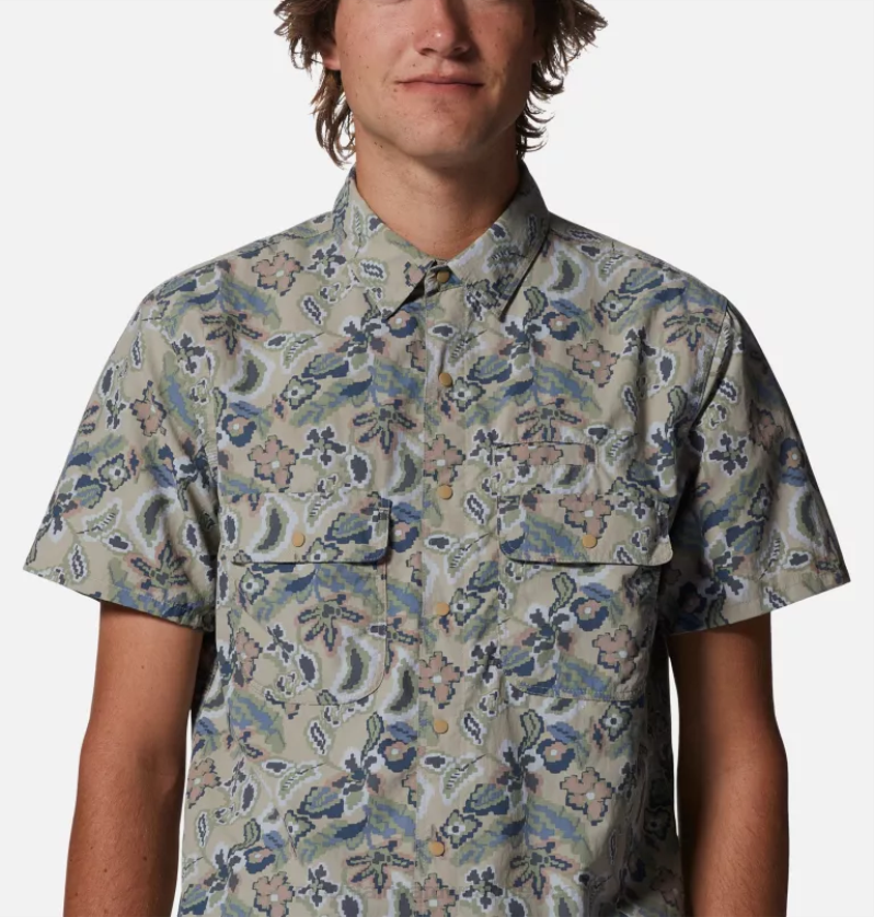 hombres tapas kilim con estampado floral de tierras baldías Mountain Hardwear camisa manga corta stryder 84RX405 - Image 3