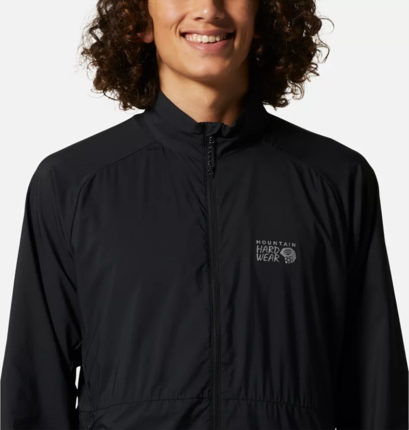 hombres tapas negro Mountain Hardwear chaqueta kor airshell con cremallera completa 84RX102 - Image 3