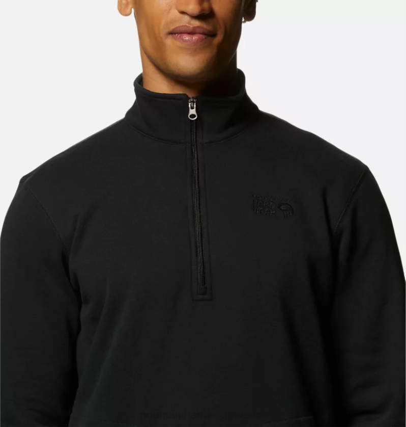 hombres tapas negro Mountain Hardwear logotipo mhw 1/4 cremallera 84RX143 - Image 3