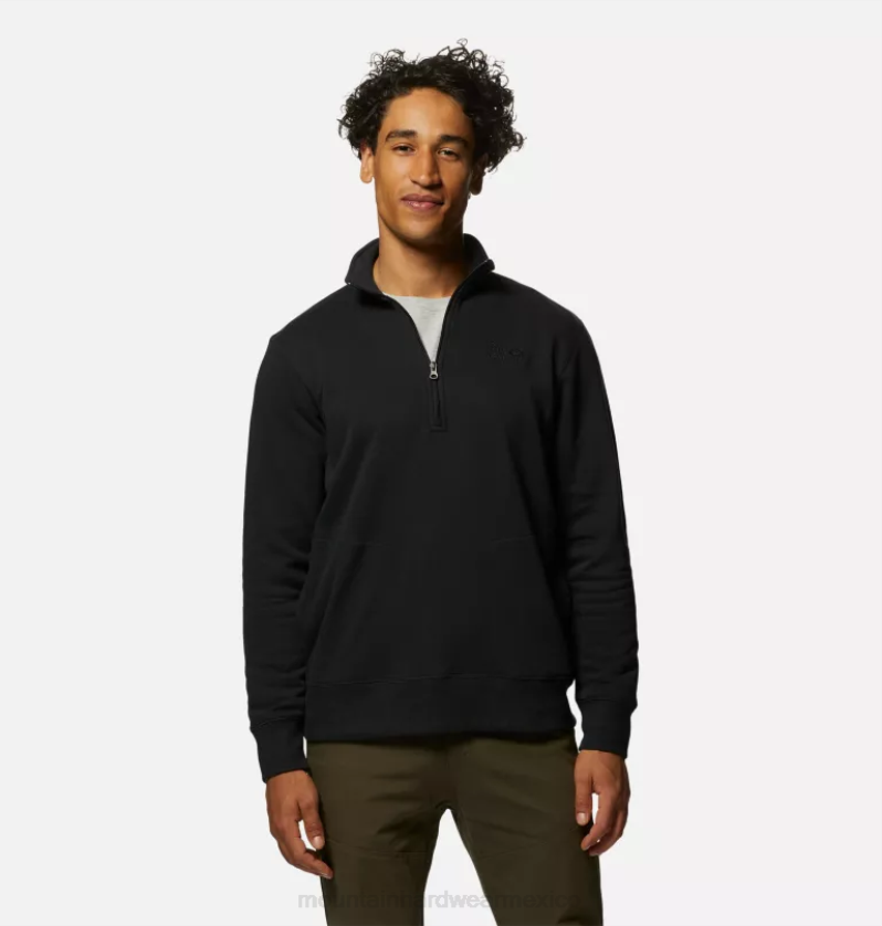 hombres tapas negro Mountain Hardwear logotipo mhw 1/4 cremallera 84RX143 - Image 4