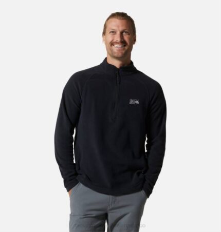 hombres tapas negro Mountain Hardwear micropolar polartec con cremallera de 1/4 84RX447