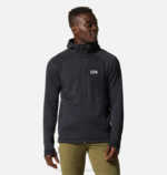 hombres tapas negro Mountain Hardwear sudadera polartec power grid con cremallera completa 84RX265