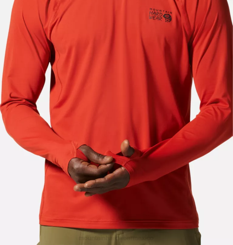 hombres tapas rojo desierto Mountain Hardwear equipo de manga larga del lago del cráter 84RX74 - Image 4