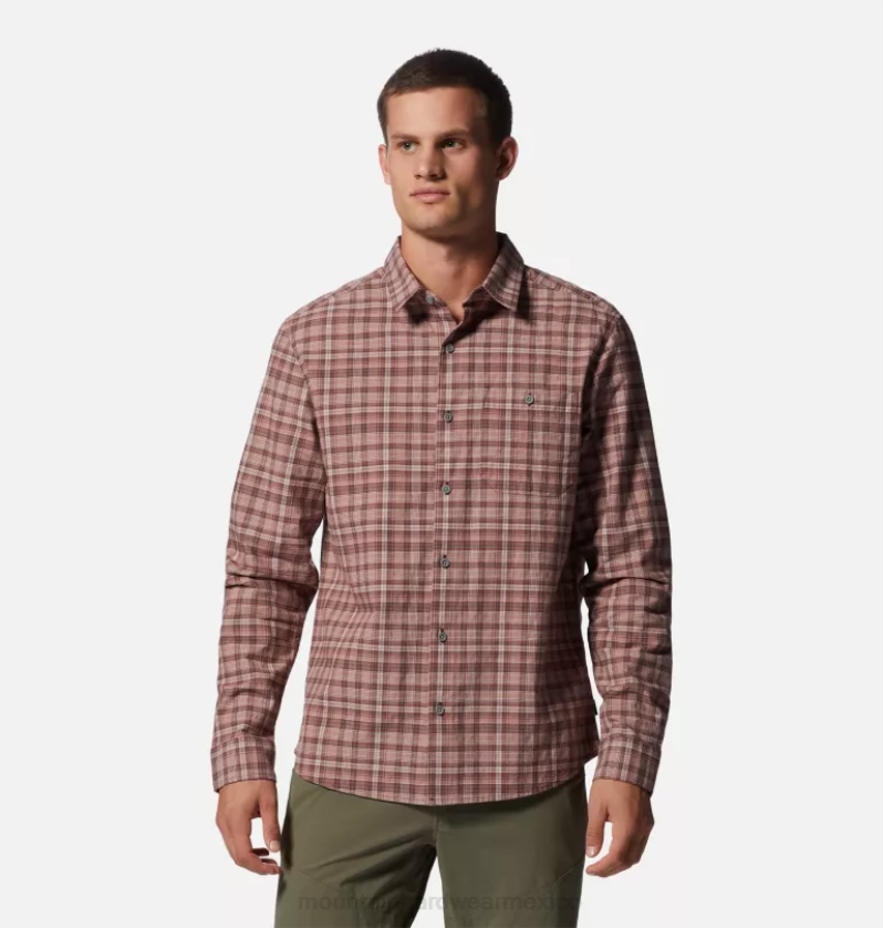 hombres tapas tela escocesa del dosel de la tierra de la arcilla Mountain Hardwear camisa de manga larga de álamo grande 84RX392 - Image 4