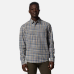 hombres tapas tela escocesa del dosel de las tierras baldías Mountain Hardwear camisa de manga larga de álamo grande 84RX394