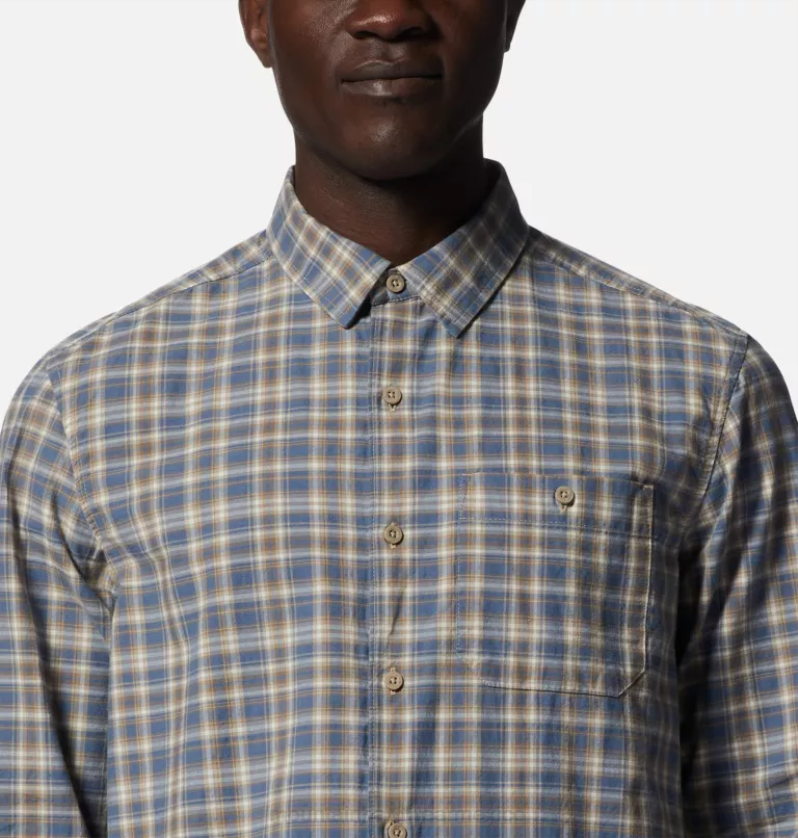hombres tapas tela escocesa del dosel de las tierras baldías Mountain Hardwear camisa de manga larga de álamo grande 84RX394 - Image 3