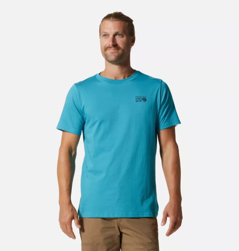 hombres tapas tetón azul Mountain Hardwear logo mhw en una caja manga corta 84RX348 - Image 1
