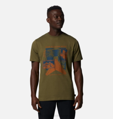 hombres tapas verde combate Mountain Hardwear escaleras de altitud manga corta 84RX418