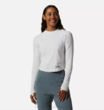 mujer tapas Banco de niebla Mountain Hardwear crop de manga larga Crater Lake 84RX607