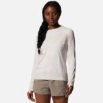 mujer tapas estampado de tinte disperso de sprite blanco Mountain Hardwear lago del cráter manga larga 84RX602