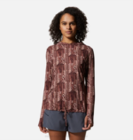 mujer tapas estampado geográfico de pasas lavadas Mountain Hardwear sudadera con capucha de manga larga del lago del cráter 84RX591