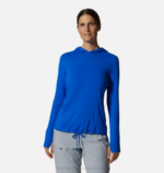 mujer tapas isla azul brillante Mountain Hardwear sudadera con capucha de manga larga del lago del cráter 84RX589