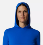 mujer tapas isla azul brillante Mountain Hardwear sudadera con capucha de manga larga del lago del cráter 84RX589 - Image 3