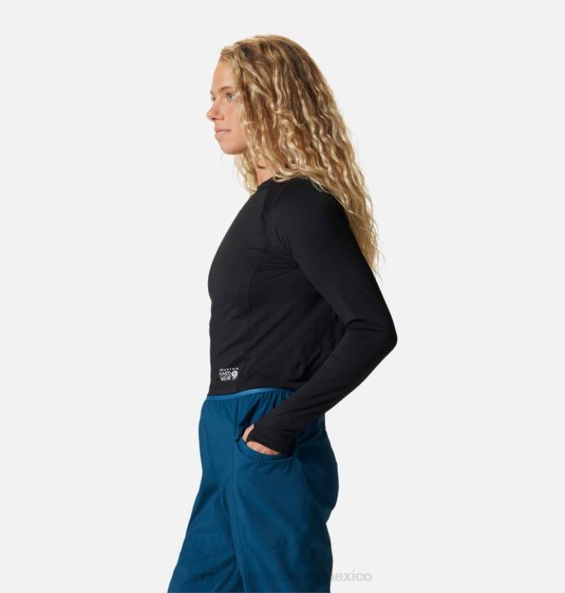 mujer tapas negro Mountain Hardwear crop de manga larga Crater Lake 84RX606 - Image 2