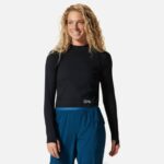 mujer tapas negro Mountain Hardwear crop de manga larga Crater Lake 84RX606